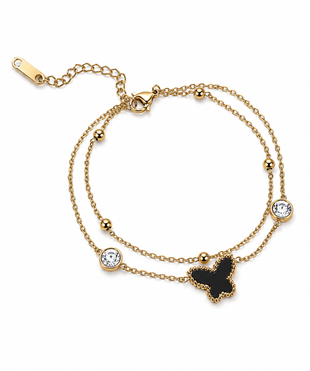 Golden Butterfly Charm Bracelet