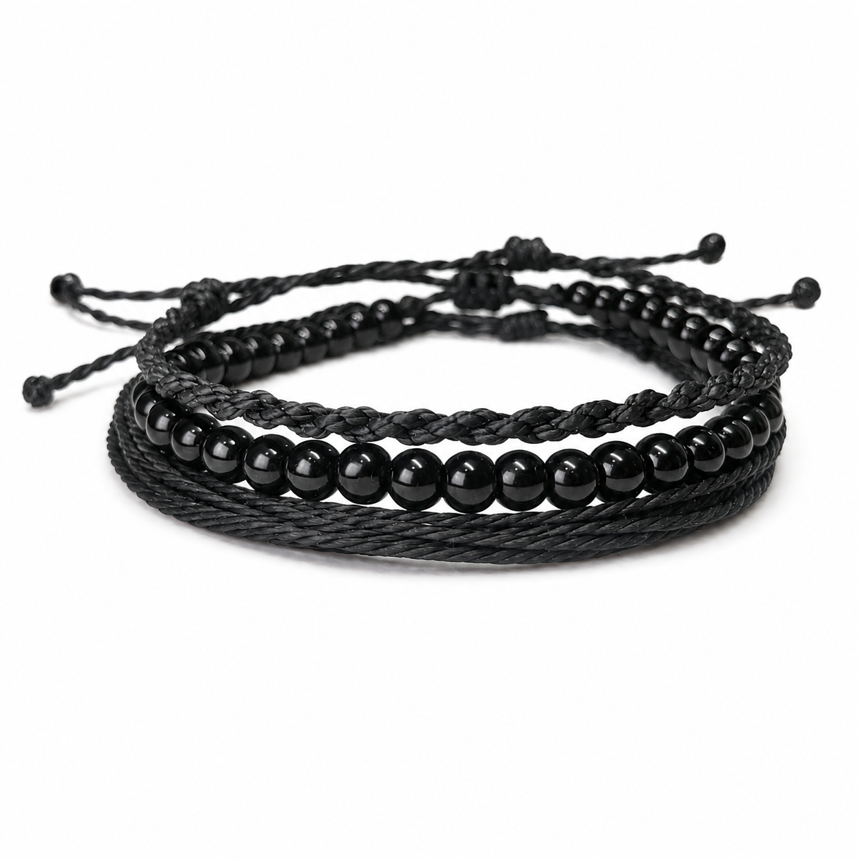Midnight Beads Trio Bracelet