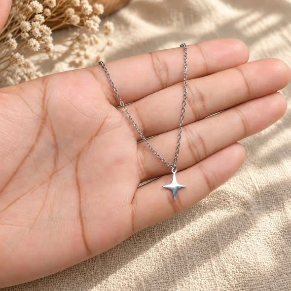 Silver Star Pendant Necklace - Image 2